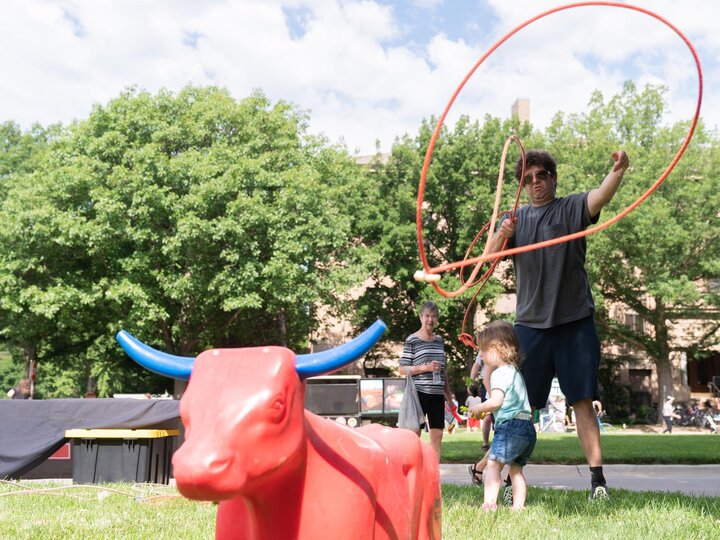 UNL Rodeo Club teaching roping skills